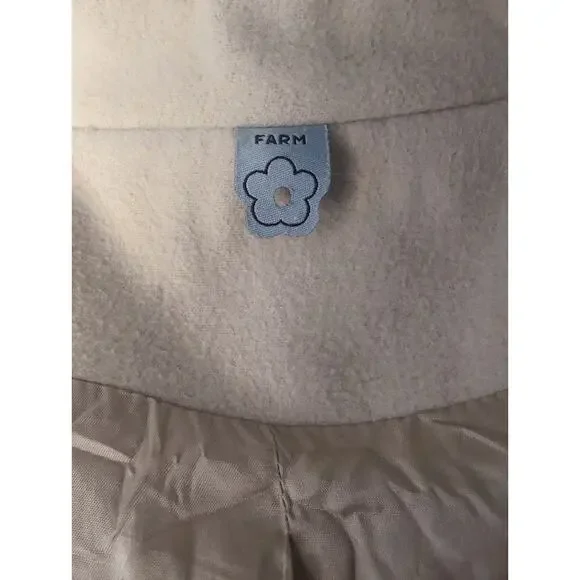 Farm Rio Brazil rare exclusive minimalist chic ivory cream zipper coat S - Picture 7 of 11